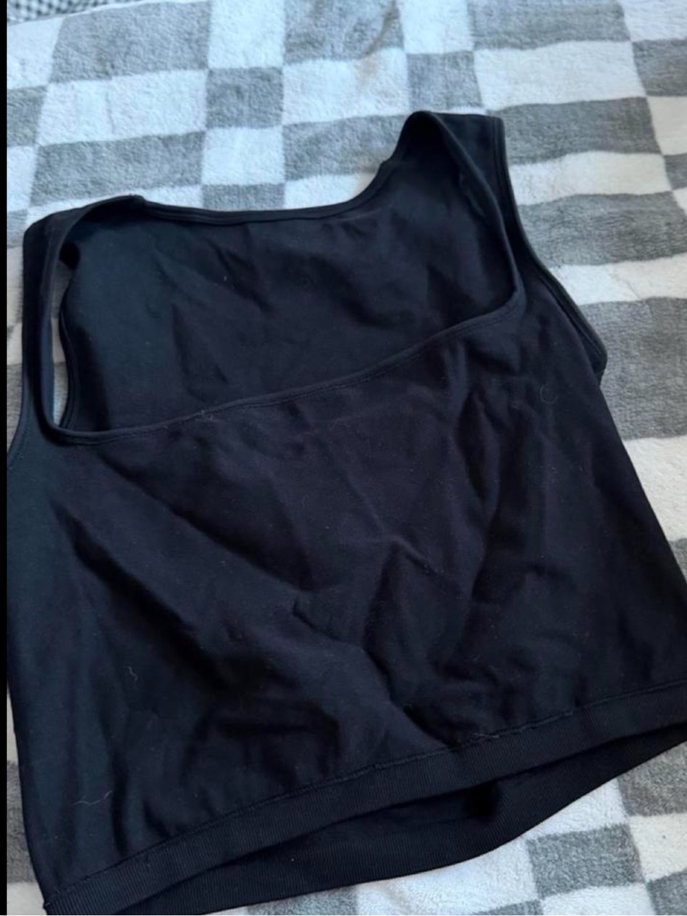 Source Unknown Black Crop Tank Top - Scoop Neck